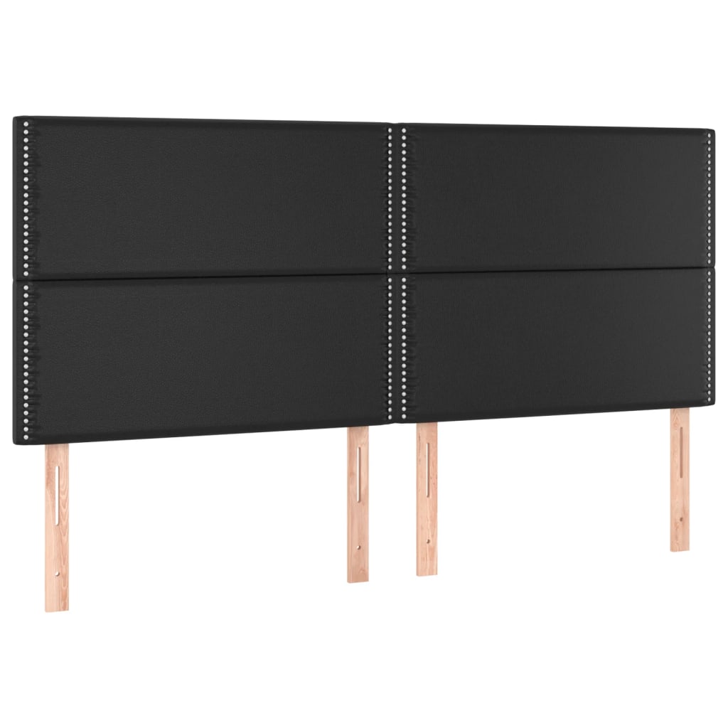 sengeramme med sengegavl 180x200 cm kunstlæder sort