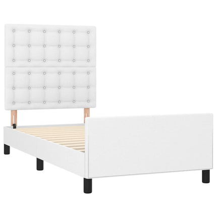 sengeramme med sengegavl 80x200 cm kunstlæder hvid
