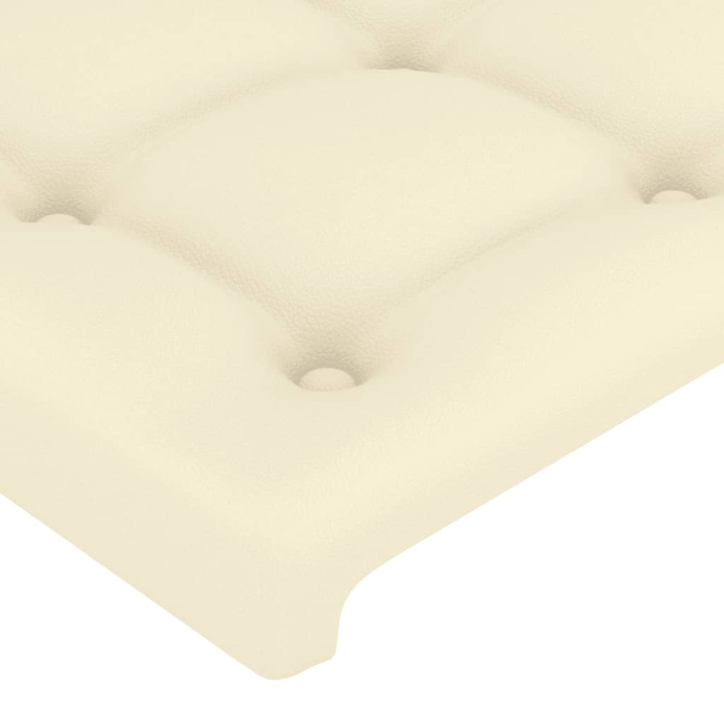 sengeramme med sengegavl 80x200 cm kunstlæder cremefarvet