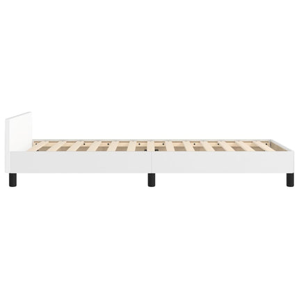 sengeramme med sengegavl 90x200 cm kunstlæder hvid