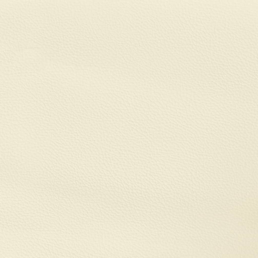 sengeramme med sengegavl 90x200 cm kunstlæder cremefarvet