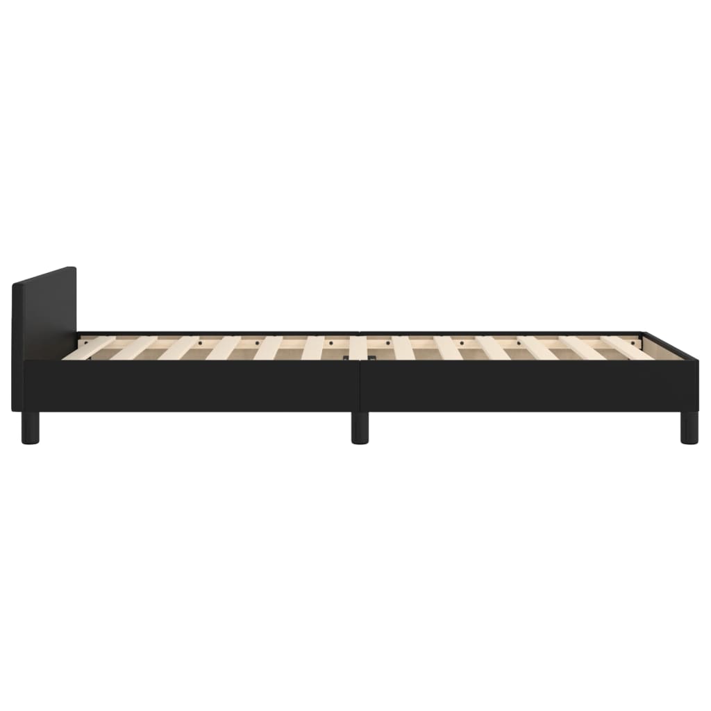 sengeramme med sengegavl 100x200 cm kunstlæder sort