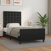 sengeramme med sengegavl 100x200 cm kunstlæder sort