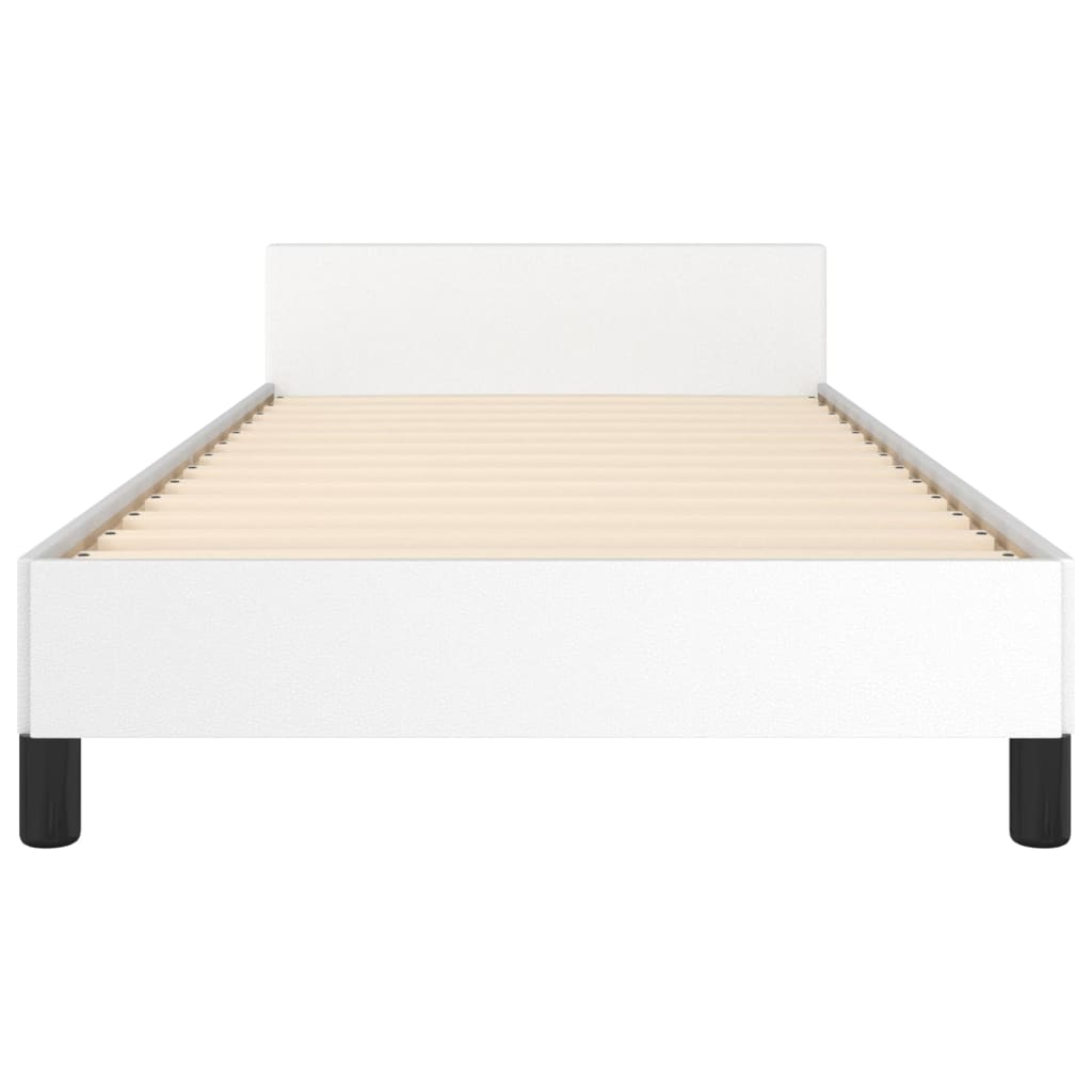sengeramme med sengegavl 100x200 cm kunstlæder hvid