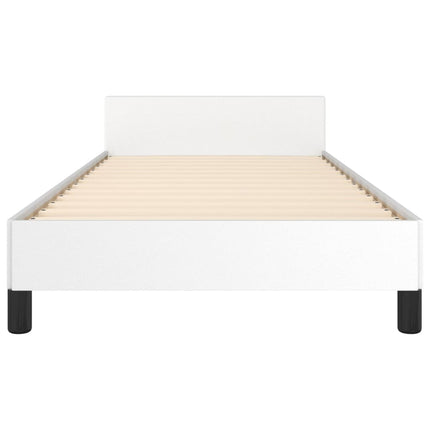 sengeramme med sengegavl 100x200 cm kunstlæder hvid