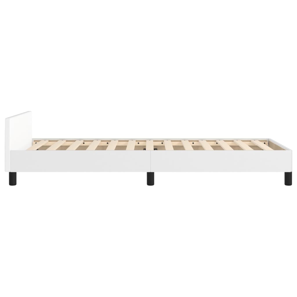 sengeramme med sengegavl 100x200 cm kunstlæder hvid