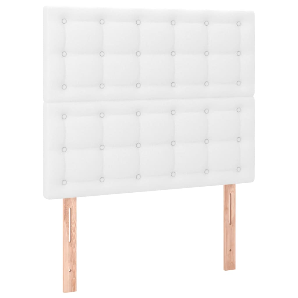 sengeramme med sengegavl 100x200 cm kunstlæder hvid
