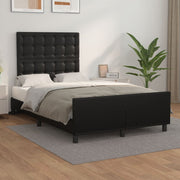 sengeramme med sengegavl 120x200 cm kunstlæder sort