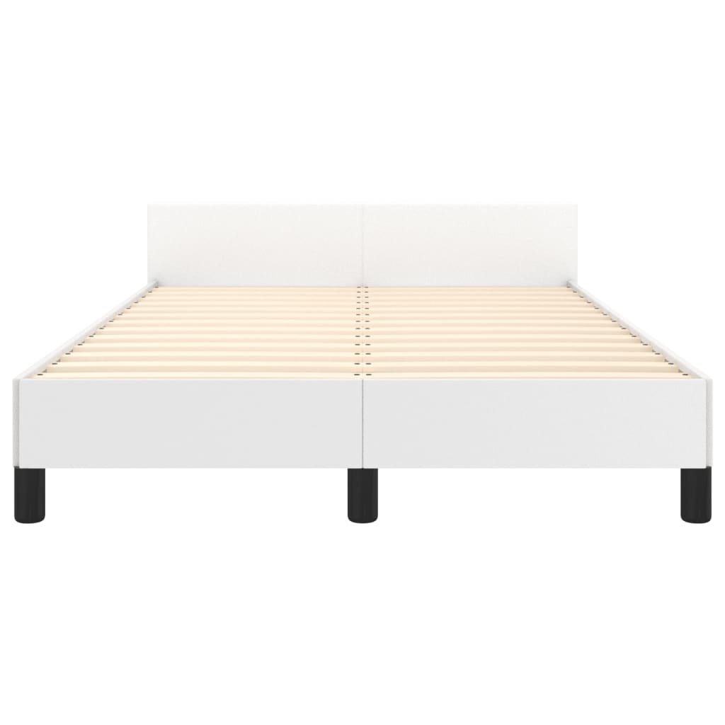 sengeramme med sengegavl 120x200 cm kunstlæder hvid