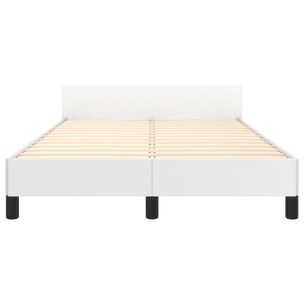 sengeramme med sengegavl 120x200 cm kunstlæder hvid