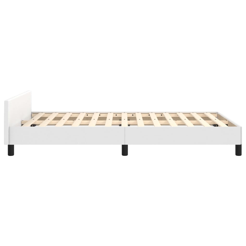sengeramme med sengegavl 120x200 cm kunstlæder hvid