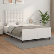 sengeramme med sengegavl 120x200 cm kunstlæder hvid