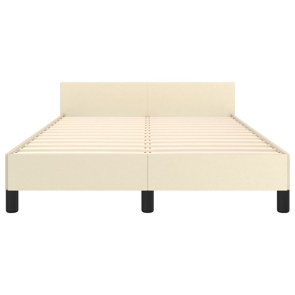 sengeramme med sengegavl 120x200 cm kunstlæder cremefarvet