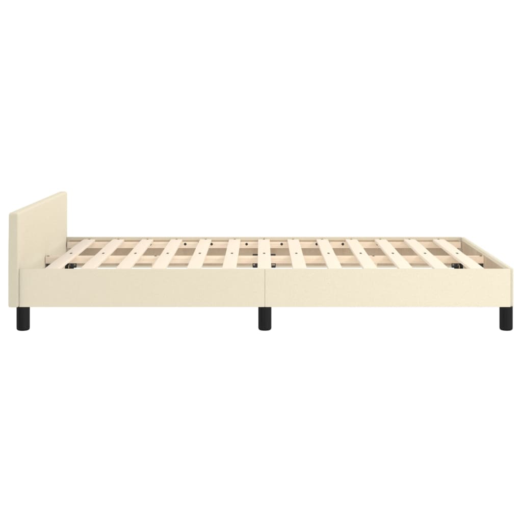 sengeramme med sengegavl 120x200 cm kunstlæder cremefarvet