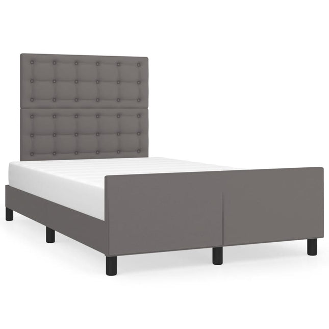 sengeramme med sengegavl 120x200 cm kunstlæder grå