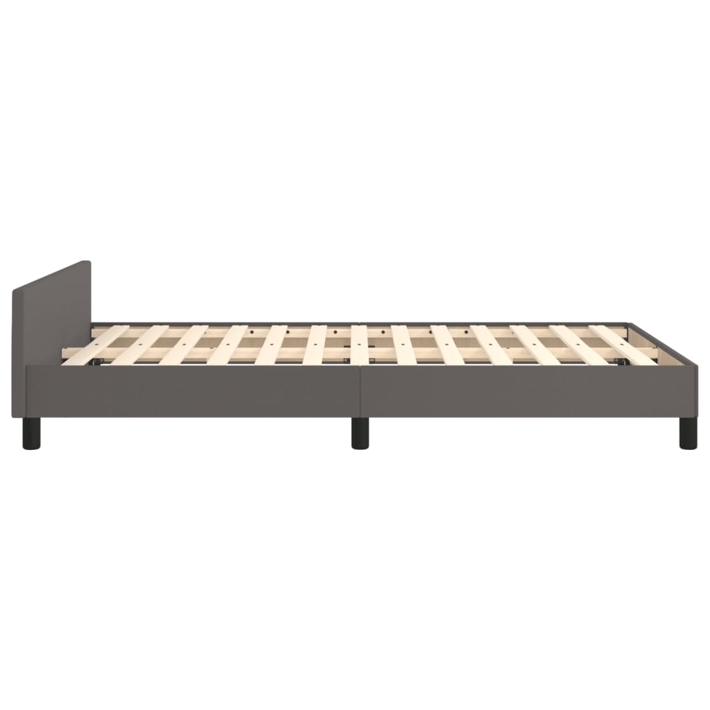 sengeramme med sengegavl 120x200 cm kunstlæder grå