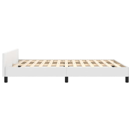 sengeramme med sengegavl 140x190 cm kunstlæder hvid