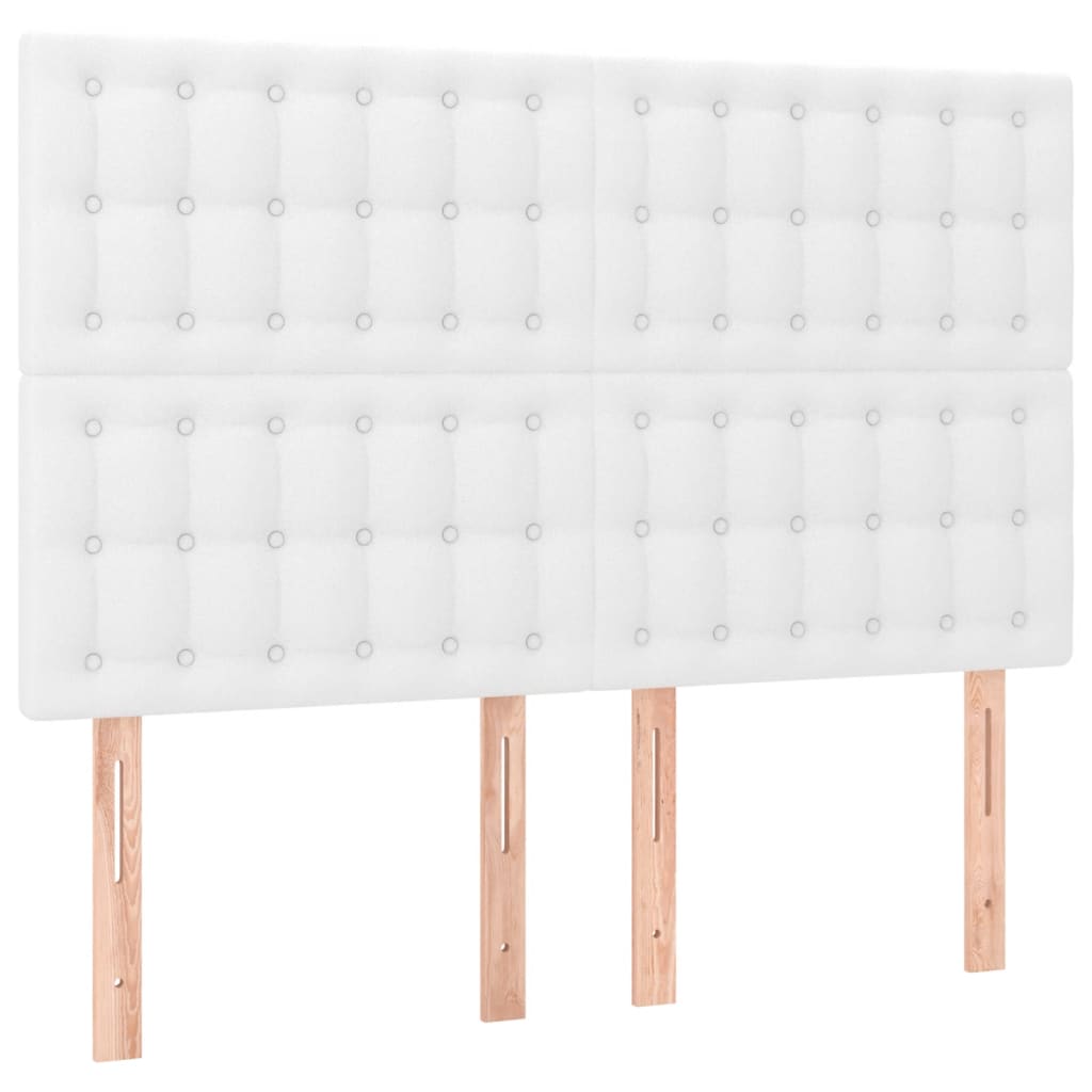 sengeramme med sengegavl 140x190 cm kunstlæder hvid