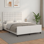 sengeramme med sengegavl 140x190 cm kunstlæder hvid