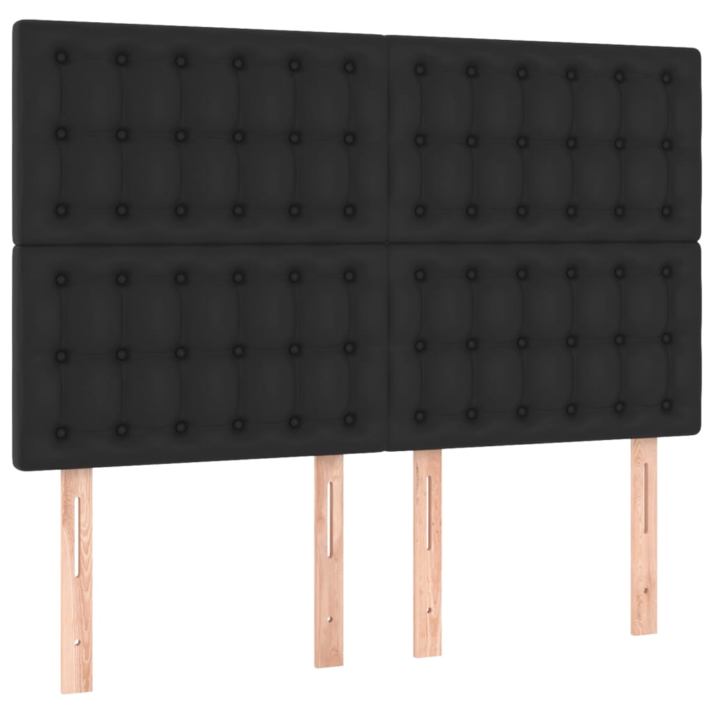 sengeramme med sengegavl 140x200 cm kunstlæder sort