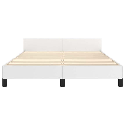 sengeramme med sengegavl 140x200 cm kunstlæder hvid