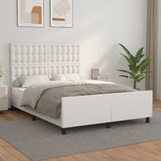 sengeramme med sengegavl 140x200 cm kunstlæder hvid