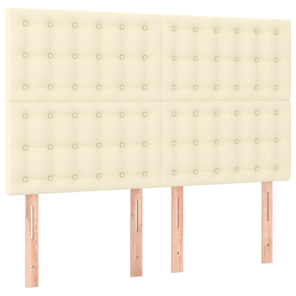 sengeramme med sengegavl 140x200 cm kunstlæder cremefarvet