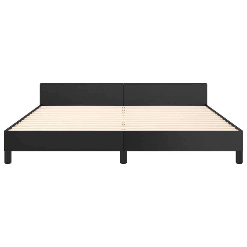 sengeramme med sengegavl 160x200 cm kunstlæder sort