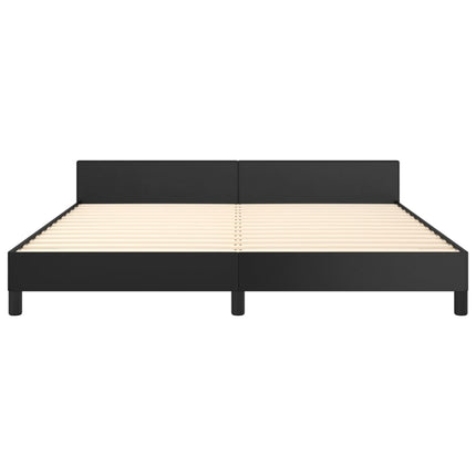 sengeramme med sengegavl 160x200 cm kunstlæder sort