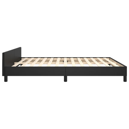sengeramme med sengegavl 160x200 cm kunstlæder sort