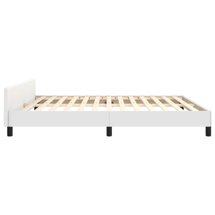 sengeramme med sengegavl 160x200 cm kunstlæder hvid
