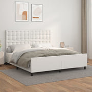 sengeramme med sengegavl 160x200 cm kunstlæder hvid