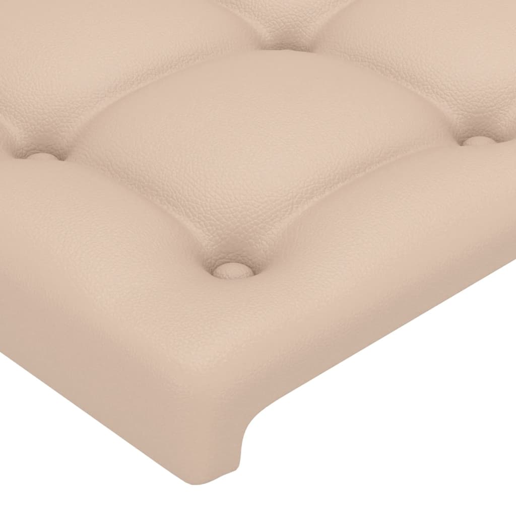 sengeramme med sengegavl 160x200 cm kunstlæder cappuccinofarvet