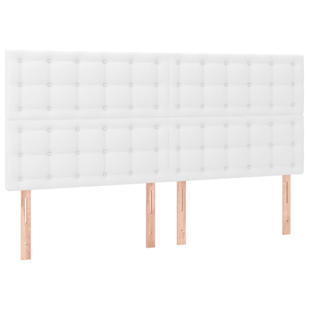 sengeramme med sengegavl 180x200 cm kunstlæder hvid