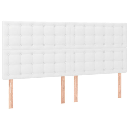 sengeramme med sengegavl 180x200 cm kunstlæder hvid