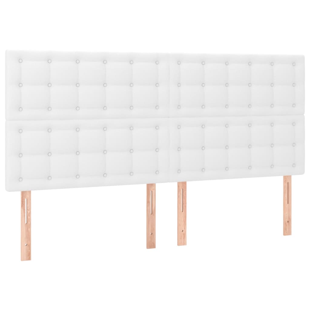 sengeramme med sengegavl 200x200 cm kunstlæder hvid