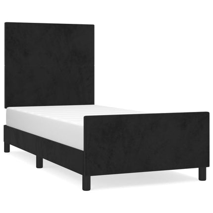 sengeramme med sengegavl 80x200 cm fløjl sort