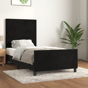 sengeramme med sengegavl 80x200 cm fløjl sort