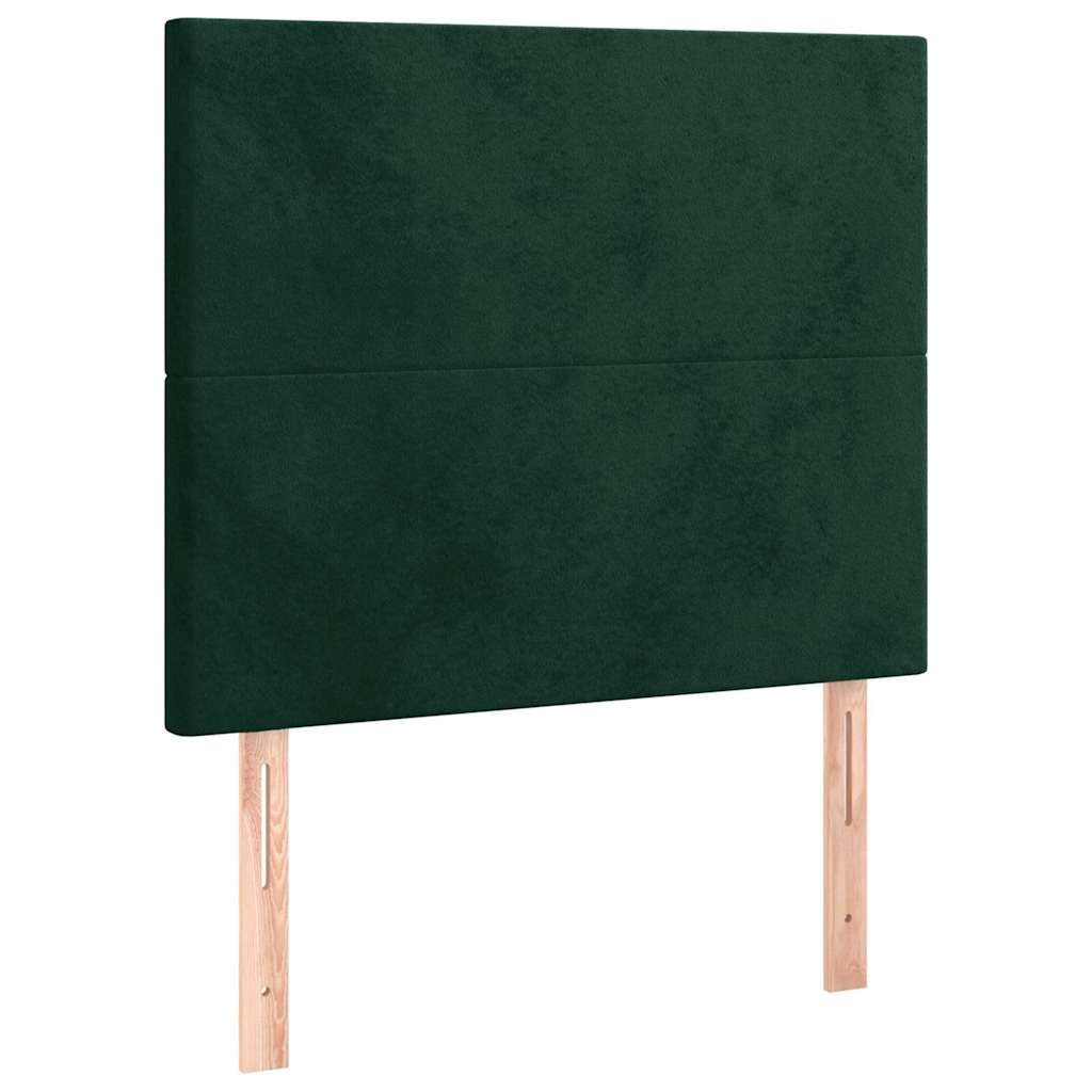 Sengeramme uden madras Mørkegrøn 80x200 cm Fløjl