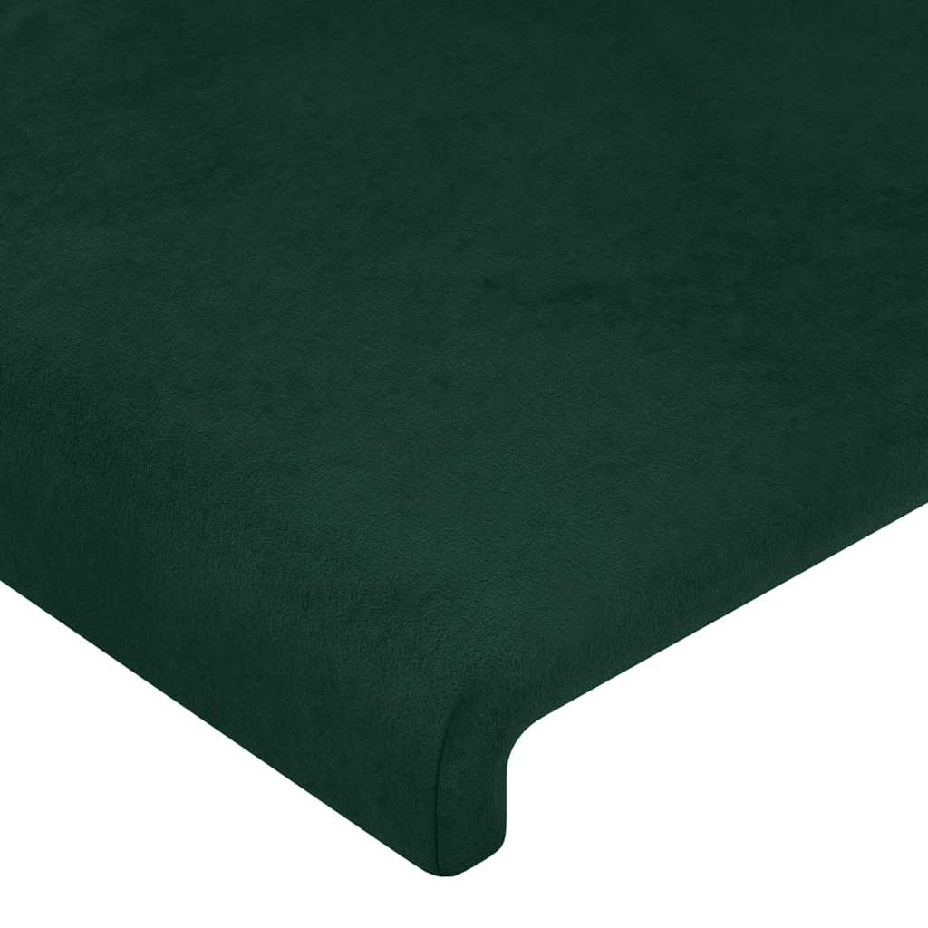 Sengeramme uden madras Mørkegrøn 80x200 cm Fløjl