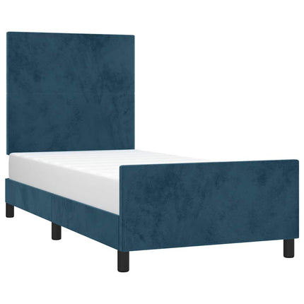 Sengeramme uden madras Mørkeblå 80x200 cm Fløjl