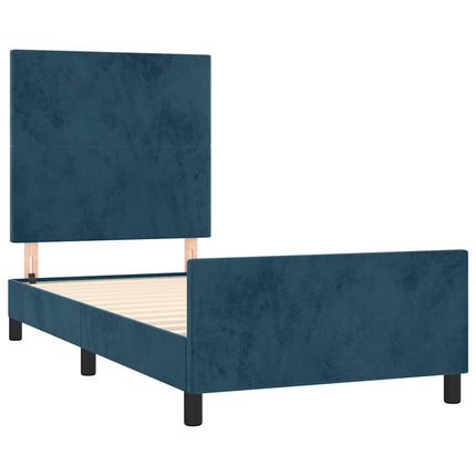 Sengeramme uden madras Mørkeblå 80x200 cm Fløjl