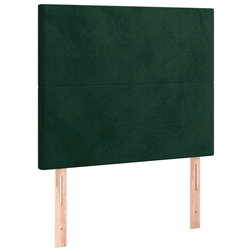 Sengeramme uden madras Mørkegrøn 90x190 cm Fløjl