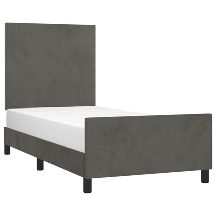 Sengeramme uden madras Mørkegrå 90x200 cm Fløjl