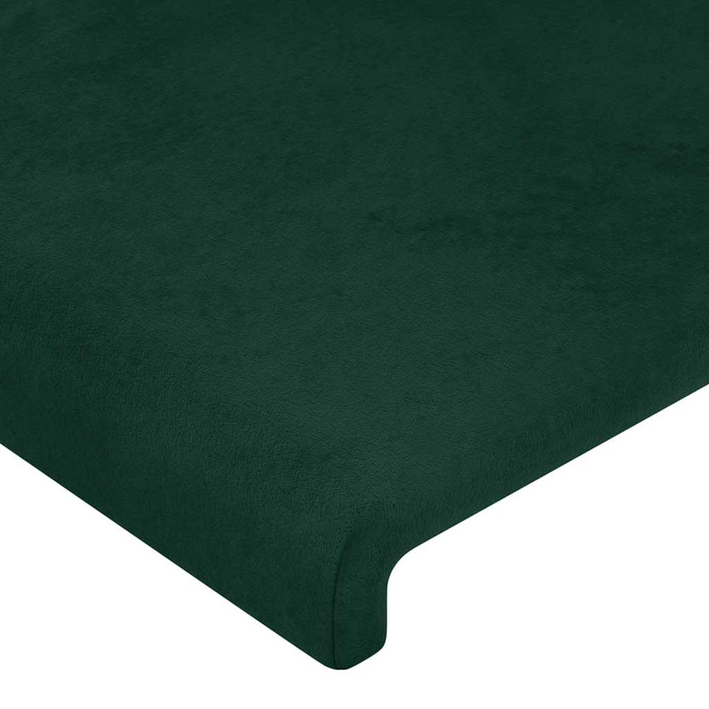 Sengeramme uden madras Mørkegrøn 90x200 cm Fløjl