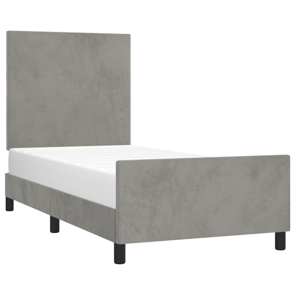 Sengeramme uden madras Lysegrå 100x200 cm Fløjl