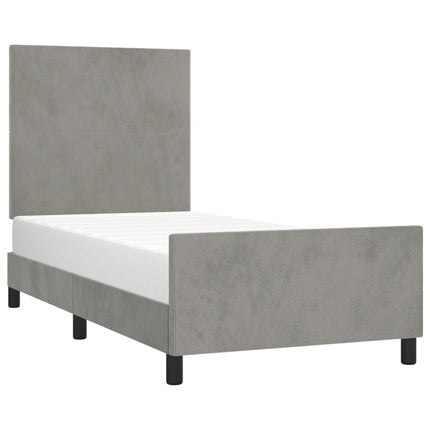 Sengeramme uden madras Lysegrå 100x200 cm Fløjl