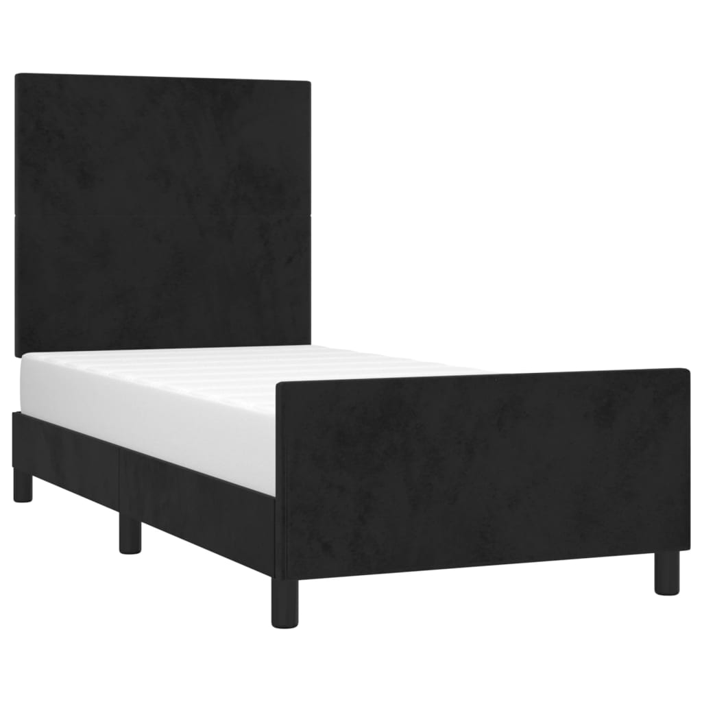 Sengeramme uden madras Sort 100x200 cm Fløjl