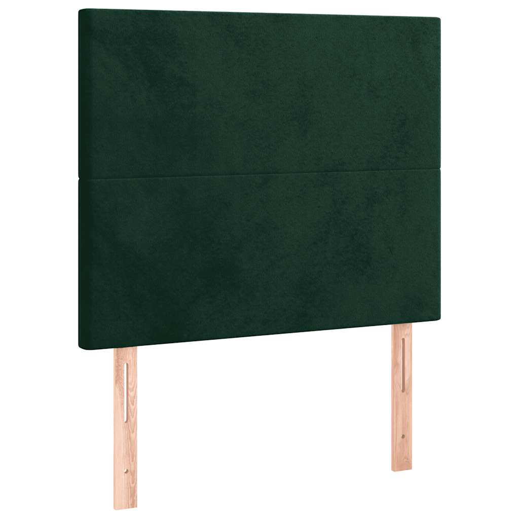 Sengeramme uden madras Mørkegrøn 100x200 cm Fløjl