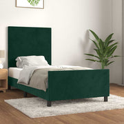 Sengeramme uden madras Mørkegrøn 100x200 cm Fløjl